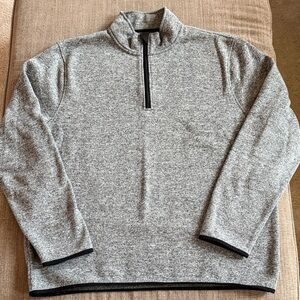 J. Crew Men's Heather Gray Quarter Zip Sweater Fleece, XXL